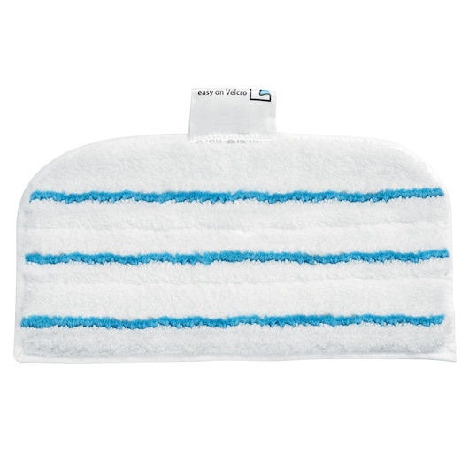 BLACKDECKER BHSM168DSM steam mop pad with white fabric and blue stripes, product shown from front on white background.