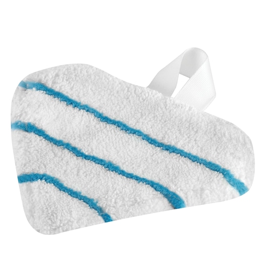 BLACKDECKER BHSM168DSM microfiber steam mop pad with blue stripes, front view on white background