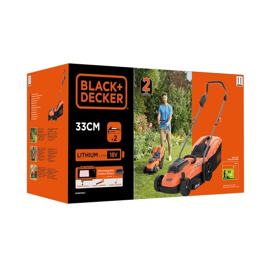 2x 18V Ledningsfri 2,5Ah 33cm Plæneklipper