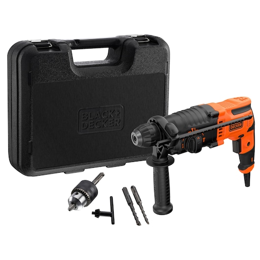 650W Corded SDS-PLUS Hammer Drill and Kit Box