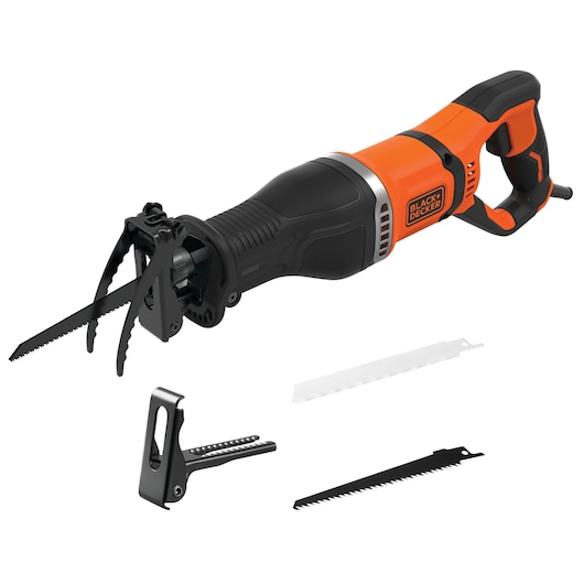 750W Corded Reciprocating Saw with Branch Holder and 2x Blades in Kit Box