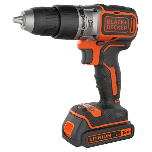 18V Li-Ion kulløs 2 gear Slagboremaskine + 2 batterier + 400mA oplader + kuffert