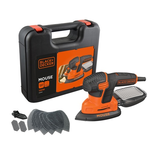 120W næste generation Mouse ® slibemaskine med kuffert og 9 tilbehør